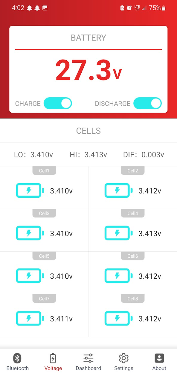 Lynac Intel App Voltage Page