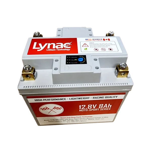 Top View of a Powerful 12V 8Ah Lithium Motocross Battery, delivering reliable performance and lightweight design.